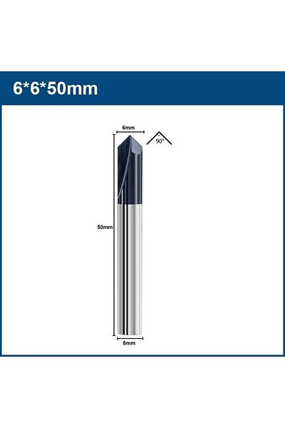 Choice 10pcs 6x6x50l Xcan Chamfer End Mill 90 Degrees 6mm 2 Flute Chamfer Cutter Chamfer Router Bit Carbide