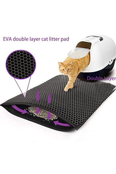 Choice سجادة قمامة قطط سوداء مقاس 30×45 سم سجادة قمامة قطط من طبقتين من مادة ...