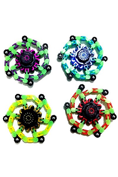 Choice 4 قطع 4 قطع من الدوارات المتوهجة في الظلام، الدوران بأطراف الأصابع، روبوت قابل للتشوه، ألعاب حسية مضحكة