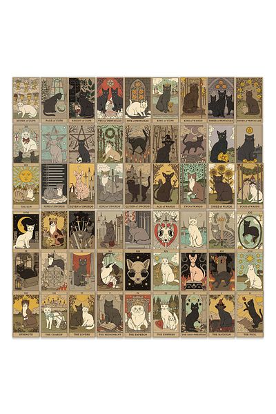 Choice 72pcs-random 72pcs New Cartoon Tarot Card Stickers Divination Aesthetic Diy Fridge Skateboard Laptop