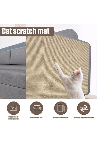 Choice Yellow 30x100cm Cat Scratching Mat Self-adhesive Crawling Mat Cats Scratch Board Protection Paws Cat