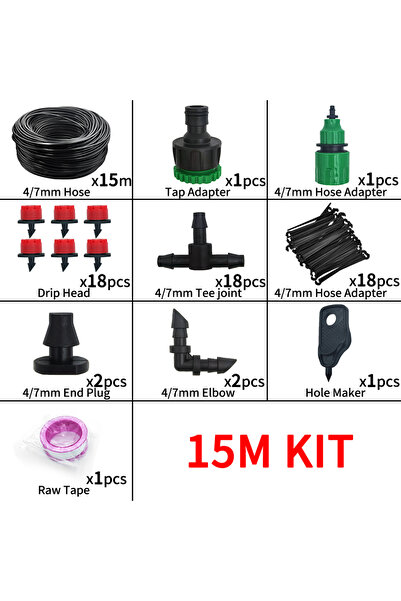 Choice مجموعة 15 متراً من نظام الري بالتنقيط 5-20 متراً، مجموعة ري النباتات، ...