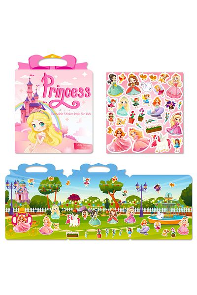 Choice T01041527 Hot New Children Scene Stickers Diy Hand-on Puzzle Sticker Books Reusable Cartoon Animal L