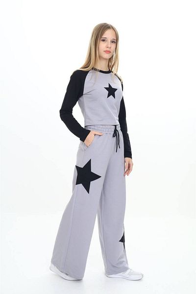 Asortix Girl's 100% Cotton Long Sleeve Oversize Top & Bottom Tracksuit Set