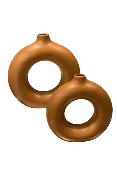 By Ari Ev Dekorasyon Κεραμικό βάζο με δαχτυλίδια - Μικρό και μεσαίο μέγεθος V...