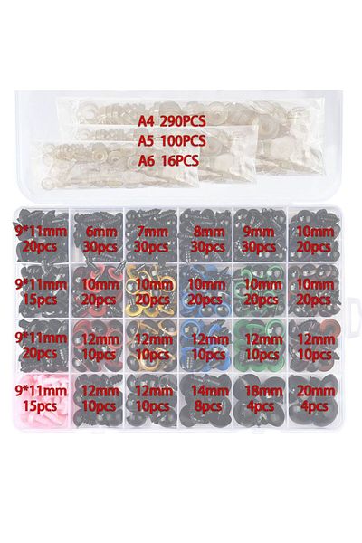 Choice 11-796pcs 1 Box Diy Craft Eyes Noses Sets Eyeball Doll Accessories Plastic Colorful Safety Eyes Nose