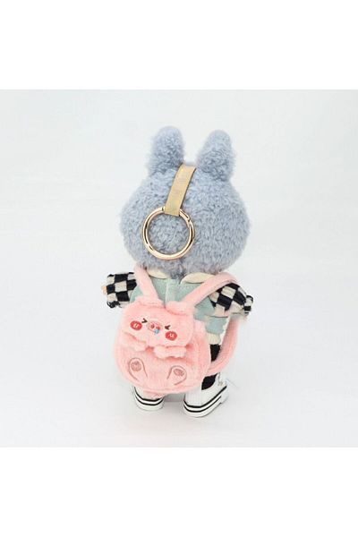 Choice Pink Animal Style 17cm Labubu Backpack Hand-made Clothes Matching Doll Backpack Multiple Styles Repl