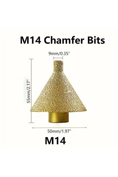 GhPcd D50xm14 M14 Diamond Chamfer Corn Drill Bit Enlarged Hole Beveling Grinding Tools 50mm For Granite Ma
