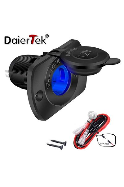 Choice مقبس ولاعة السجائر للسيارة DaierTek 12 فولت، مقبس طاقة 12 فولت بديل مع مصباح LED أزرق...