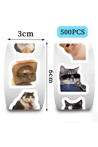 Choice 500pcs 500pcs/roll Funny Cats Meme Cartoon Graffiti Stickers Diy Phone Guitar Laptop Notebook Suitca