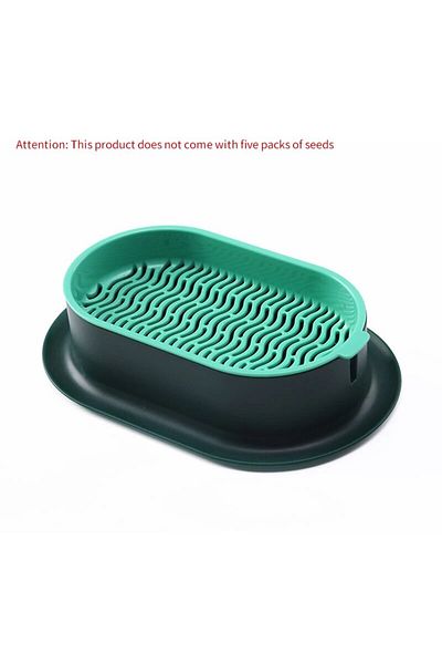 Choice 19x12.3x4.5cm Blue Green New Pet Cat Sprout Dish Growing Pot Hydroponic Plant Cat Grass Germination