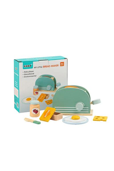 Choice 1 Set Wooden Toaster Toy Kids Bread Machine Kit Pretend Play Kitchen Toys Set Breakfast Educational