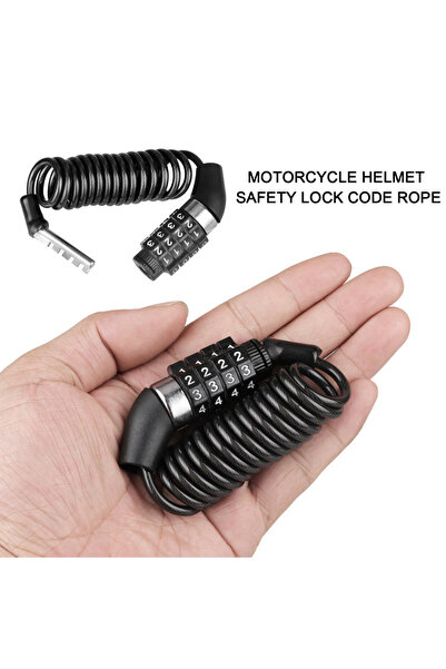 Choice Motorcycle Bicycle Anti-Theft Chain 4-Digit Password Combination Helmet Lock Safety Portable Cabl...