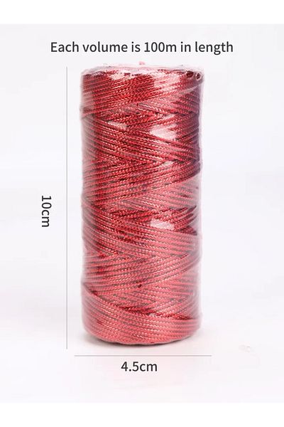 Choice A Red 1.5mm 100m Gold Silver Macrame Cord Rope String For Sewing Diy Rope 100m Macrame Rope String F