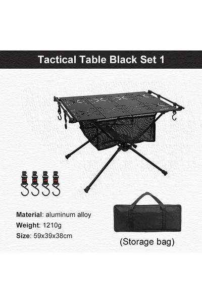WEST TUNE Black Table Set Westtune Camping Table With Igt Stove Portable Aluminum Alloy Folding Table With Acc