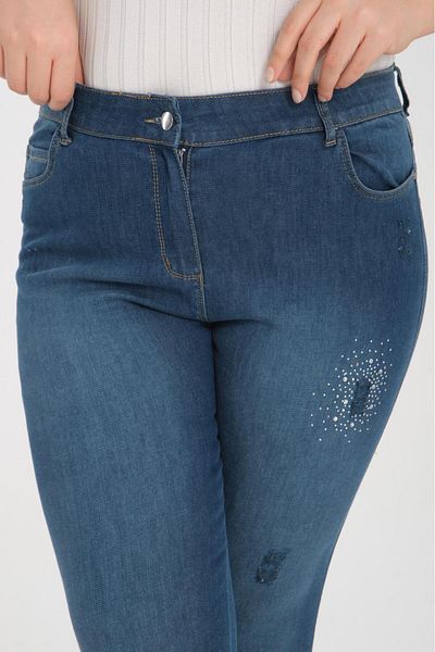 SERRAXXL Stone Detailed Knitting Legs Large Size Pants