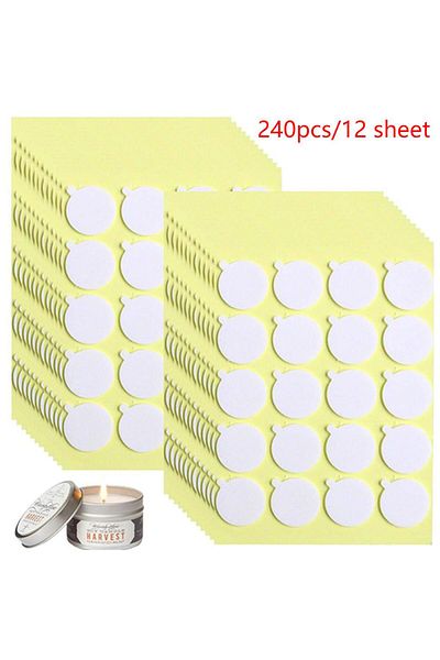 Choice 240pcs 240pcs Candle Wick Stickers Heat Resistance Double-sided Stickers With The Little ‘‘tail’’ Ad