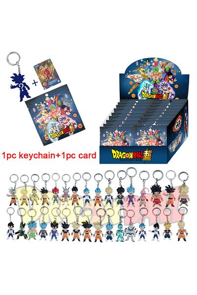Choice 20pcs With Box Dragon Ball Figures Blind Box Toy Super Saiyan Goku Vegeta Keychain Anime Pvc Collect