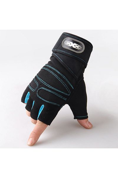 Choice M Blue Fitness Half Finger Gloves Men And Women Wrist Guard Sports Dumbbell Riding Non Slip Horizont
