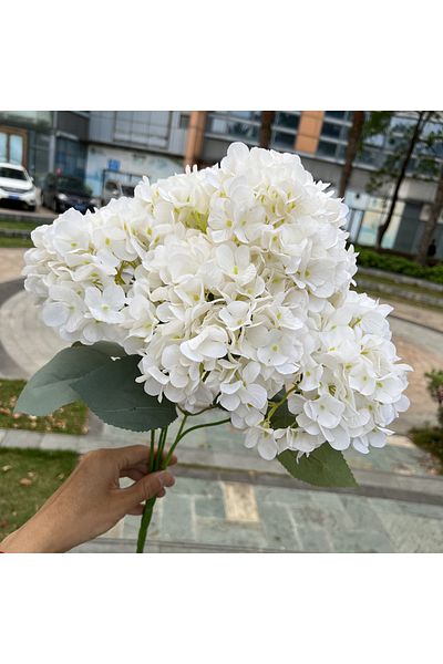 Choice White Large Artificial Hydrangea Macrophylla Really Touch Big Head Diy Bridal Bouquet Home Garden We