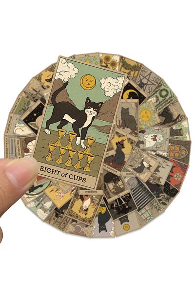 Choice 72pcs-random 72pcs New Cartoon Tarot Card Stickers Divination Aesthetic Diy Fridge Skateboard Laptop