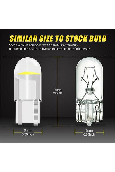 Choice مصابيح AILEO T10 LED W5W من Canbus Glass COB 6000k قراءة قبة علامة إسفين لوحة ترخيص مصباح لمبة...