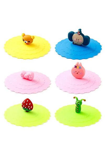 Choice random 3pcs 3 Pcs Silicone Drink Cup Lids 10cm Creative Round Mug Cove...