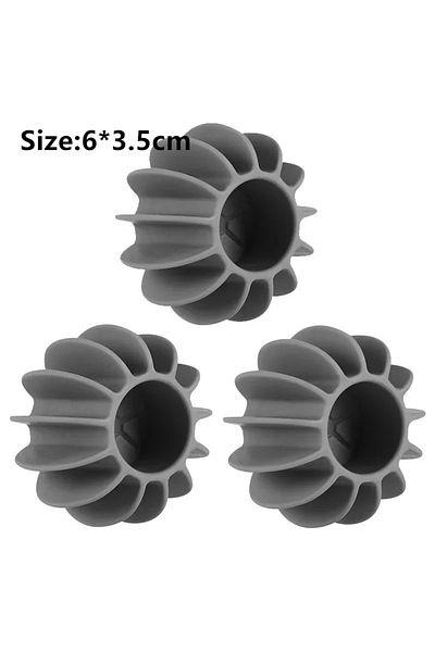 Choice Grey 6x3.5cm 3pcs Laundry Ball Reusable Clothes Hair Cleaning Tool Pet Hair Remover Washing Machine