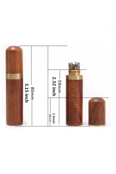 Choice صندوق بني إبر 12 قطعة/مجموعة إبرة عمياء من الفولاذ المقاوم للصدأ أدوات خياطة دبابيس أسطوانية تطريز