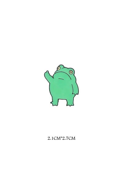 Choice Funny-frog Cute Funny Vertical Middle Finger Frog Alloy Brooch Creative Cartoon Animal Badge Persona