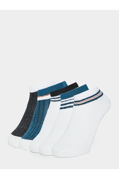 Styli Set of 5 - Striped Cuff Ankle Length Socks