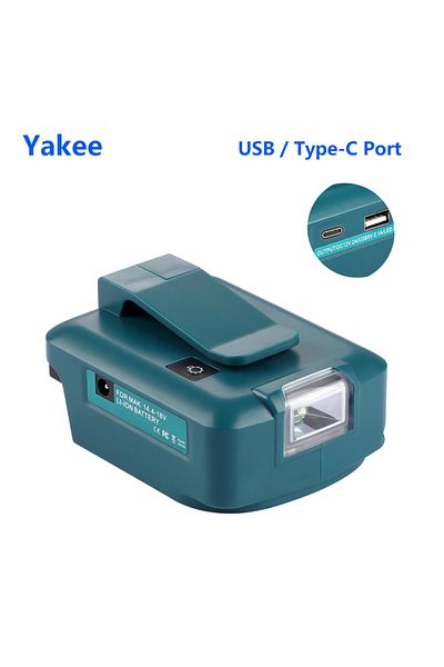Choice Turquoise Tool Battery Led Light 230lm Adapter For Makita 14v 18v Battery With Usb Type-c Output Plu
