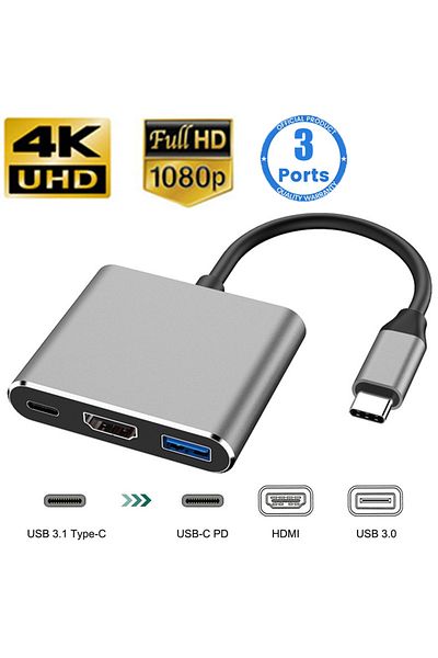 Choice موزع USB من النوع C إلى HDMI متوافق مع موزع USB 3.0 3 في 1 ...