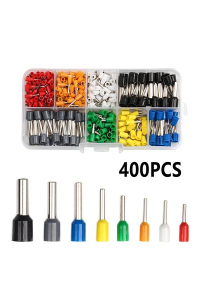 AOKIN 40pcs Boxed 400pcs Boxed Crimp Terminals Electrical Tube Terminals Suit Ve Tubular Block Cord End Co