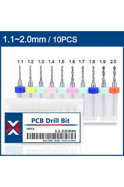 Choice 10pcs 1.1-2.0mm Set Xcan 0.1mm-2.0mm Import Carbide Pcb Drill Bits Print Circuit Board Mini Cnc Dril