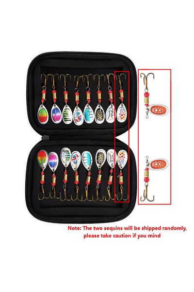 Choice Black Luya Set External Bag 16 Pieces 6cm/3g Rotating Glitter Set Small Bag Compound Glitter Baitma