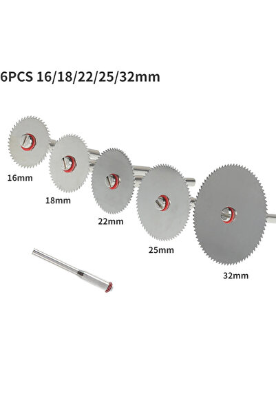 Choice1 مجموعة مكونة من 6 قطع من 6 إلى 32 قطعة من شفرات المنشار الدائرية الصغيرة وعجلة الصنفرة وقرص القطع لملحقات Dremel