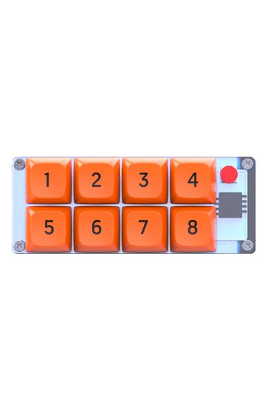 Choice Orange 8-keys Programming Macro Custom Editable Mini Keyboard With Light Mechanical Axis Body For Ps