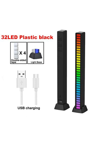 Choice 32led White Usb Smart Rgb Symphony Sound Control Led Light Music Rhythm Ambient Pickup Lamp App Cont