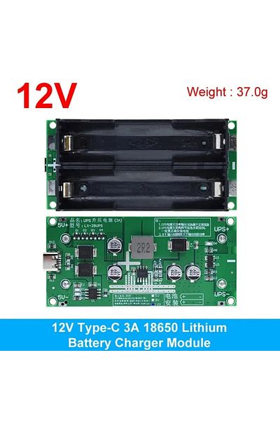Choice Hw-465c 12v Type-c 15w 3a Fast Charge Ups Power Supply / 18650 Lithium Battery Charger Module Dc-dc