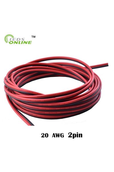 Choice 10m 20m 30m  2pin 20 AWG UL2468 2*0.5mm Extension Cable use for 12v 24v LED Strip Tape String Con...