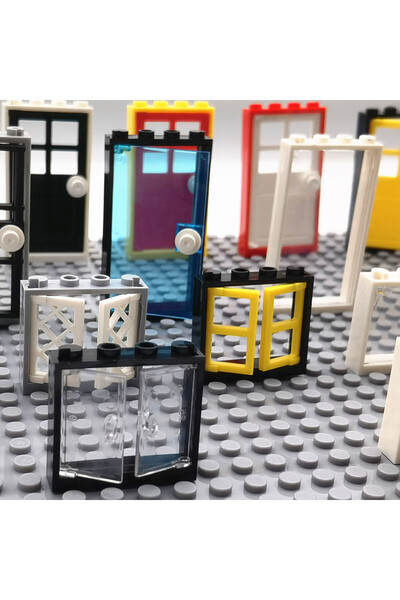 Choice MOC House Doors Windows Building Blocks Parts City Friends Blocks Toys Compatible Classic Blocks ...