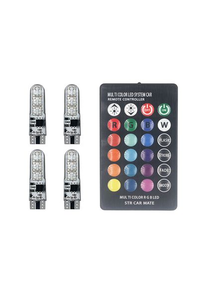 Choice مجموعة واحدة من مصابيح T10 W5w 194 168 5050 Festoon Dome Light من النوع الإسفيني LED مع جهاز تحكم عن بعد من نوع Silicagel LED