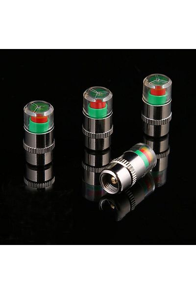 Choice Silver Simple 4pcs/lot 2.4 Bar Car Tire Pressure Monitoring System Gauge Cap Sensor Indicator Anti-t