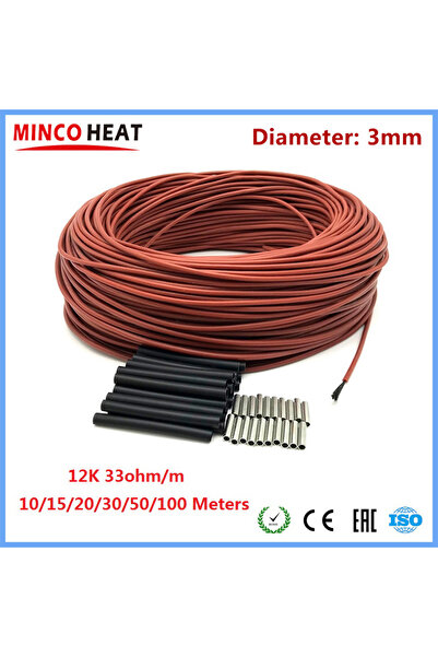Choice كابل التدفئة الأرضية بالأشعة تحت الحمراء بطول 10/20/50/100 متر، ملف 33 أوم/م، 3 مم±0.2، كربون كهربائي...