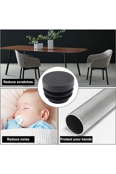 Choice 22mm 8 PCS Black Round Plastic Blanking End Cap Tube Pipe Inserts Plug Bung Insert Stopper For Chair