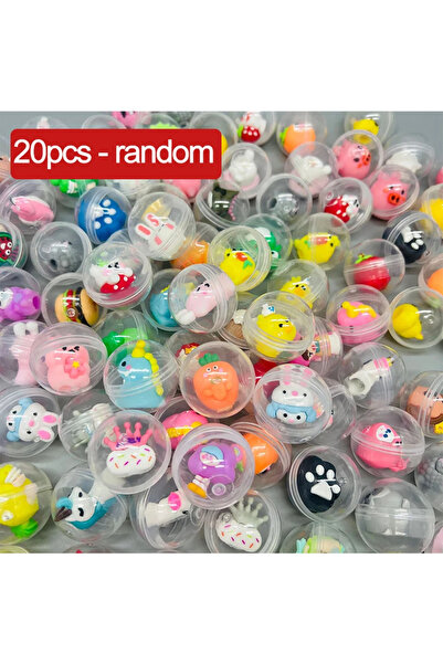 Choice Eggs 20pcs Random 32mm Transparent Twisted Egg For Mini Claw Machine Toys Accessories Cute Animal Pl