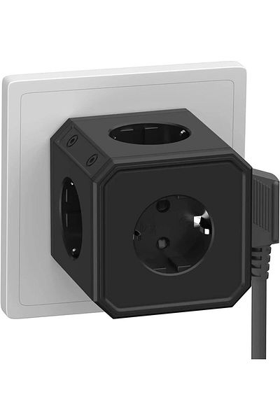 Choice Black Eu Plug Power Strip Cube With 5 Ac Outlets Multiple Socket Adapter 250v 16a 4000w Electric Soc
