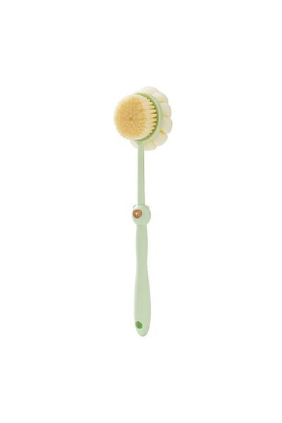 Choice Green Two Sided Shower Body Brush Silicone Long Handle Bathroom Wash Brush Bathing Massage Back Body