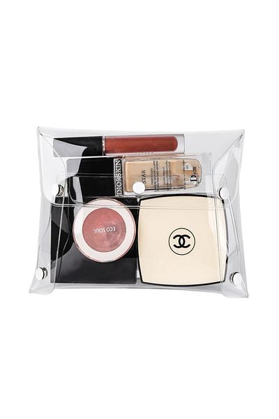 Choice L Transparent Color 1pc Transparent Buckle Makeup Brush, Lipstick, Cosmetics, Stationery, Pencil Cas
